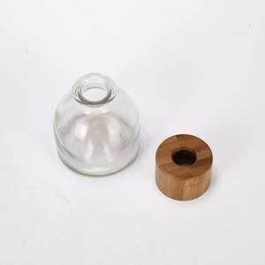 Wholesale Luxury Bamboo Rubber Wooden Perfume Cover Polished Wood Aroma <b>Diffuser</b> <b>Bottle</b> 100ml Chemical Use Art Style Shape Model - Product Image 3