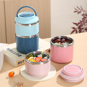 Lonchera Térmica Aislada Apilable de Varias Capas, 660ml-1460ml, Acero Inoxidable 304, Contenedor de Alimentos Térmico Portátil con Asa, Logotipo Personalizado - Product Image 2