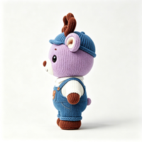 Figurine de renne en peluche tricotée, crochetée à la main, jouet en peluche doux, artisanat personnalisé, vente en gros de jouets personnalisés