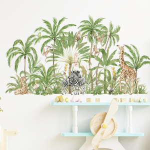 Nouveau design, autocollant <span class=keywords><strong>mural</strong></span> <span class=keywords><strong>jungle</strong></span>, éléphant, lion, panda, peintures murales, salon, papier peint décoratif, autocollants adhésifs pour fond de télévision - Product Image 4