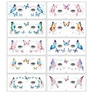 Autocollants de tatouage temporaire pour le visage, design tendance, longue durée, imperméables, pailletés, effet taches de rousseur, personnalisés et de qualité supérieure - Product Image 5