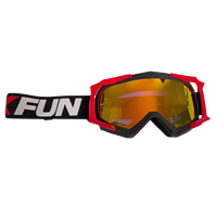 Masque Enduro Anti-Buée 18 Types Noir/Rouge Masque de Fête Fabriqué en Italie