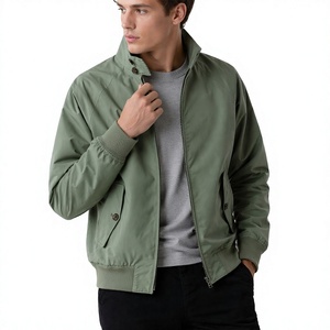 OEM Custom Plain Nylon Windbreaker <b>jacket</b> for men Stand Collar Zip Up Bomber <b>Jacket</b> <b>Lightweight</b> Ribbed Hem Casual Outerwear USA - Product Image 3