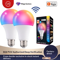 Ampoule intelligente WiFi Tuya, commande vocale Alexa, RGBCW, ampoule LED à intensité variable, changement de couleur, 9W, cristal, jardin