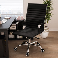 Chaise de bureau pivotante en cuir ergonomique - Conception ergonomique pour une longue séance assise confortable pour le personnel et les conférences