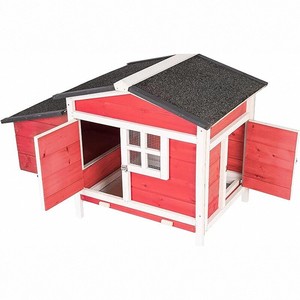 Wooden <strong>Chicken</strong> <strong>Coop</strong> with Nesting Box, Weatherproof Outdoor Hen House for Backyard Poultry &amp; Rabbits - Product Image 4