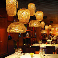 Abat-jour suspendu en bambou, rotin et osier, luminaire décoratif d'intérieur, abat-jour