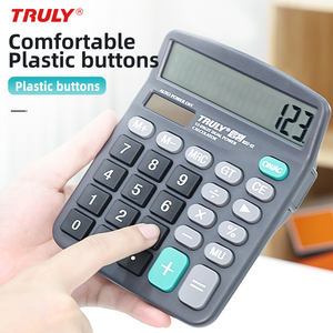 Calculatrice promotionnelle à affichage 12 chiffres – Durable, à énergie solaire, avec piles AAA remplaçables – Calcul rapide – Noire - Product Image 3