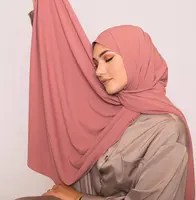 Syal Muslim Mewah 2022, Syal Hijab Sifon Elastis Lembut Buram dengan Glitter Sutra Madinah