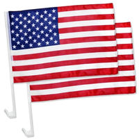 Drapeau de fanion de fenêtre de voiture de sublimation de logo personnalisé en gros avec support de poteaux et bannière de base de petits mini drapeaux de pays pour voitures