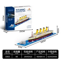 Set de Bloques de Construcción Micro del Titanic de 76 cm, Modelo de Barco con Luz LED, Juguete Educativo para Adultos, Venta al Por Mayor