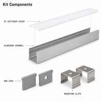 YG-3020-1 Profilé en aluminium encastré pour bande LED avec couvercle givré pour éclairage de sol et de terrasse