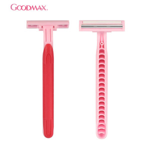 GoodMax – rasoir personnalisé avec poignée en caoutchouc rouge, rasoir de sécurité à double lame jetable pour femme - Product Image 2