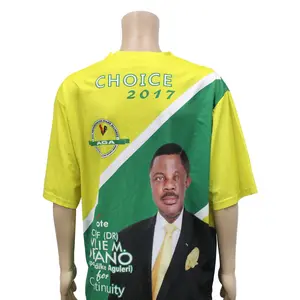 Maglietta da uomo con colletto e stampa logo campagna maniche corte girocollo magliette promozionali in poliestere maglietta elettorale