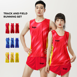 El conjunto atlético de dos piezas incluye parte superior de diseño degradado y pantalones cortos de forro suave hechos con malla transpirable para equipos que corren - Product Image 6