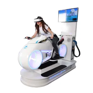 आभासी वास्तविकता सफेद मोटर बाइक सिम्युलेटर आर्केड खेल मशीन वी. आर. सिम्युलेटर 360 9D वी. आर. मोटरसाइकिल