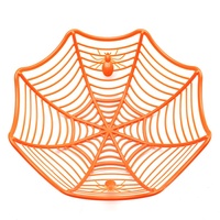 Bols à nourriture en toile d'araignée pour Halloween, panier à bonbons et à fruits en plastique avec un design en toile d'araignée pour les fêtes de bonbons ou de farces des enfants
