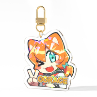 Porte-clés promotionnel Vograce Pro, coloré, holographique, anime, personnalisé, paillettes, époxy, chaînes translucides, porte-clés en acrylique