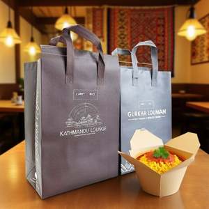 กระเป๋าเก็บความเย็นแบบใช้แล้วทิ้งสำหรับส่งอาหารร้อน-เย็น  แบบพิมพ์ลายเอง  ทำจากผ้าไม่ถักทอและฟอยล์อะลูมิเนียม  ขนาดเล็ก เหมาะสำหรับใส่ไวน์  สำหรับซื้อกลับบ้าน - Product Image 5