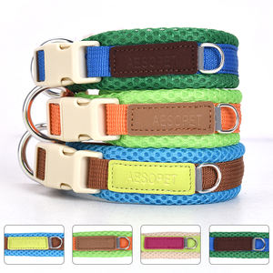 Aanpasbare Luxe Kraag Voor Huisdieren Intrekbaar Gaas Met Solide Patroon In Modekleuren Premium Dikke Grote Hondenhalsbanden - Product Image 4