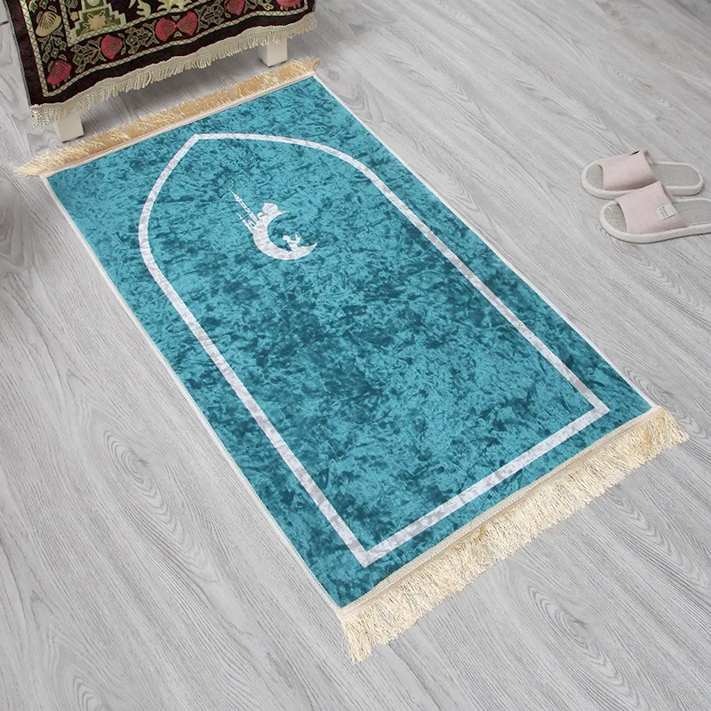 Alfombra de oración musulmana de diseño Simple para hombres y mujeres, tapete islámico de Tasbih para rezos musulmanes, gran regalo de Ramadán