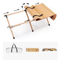 Table pliante robuste et stable en bois de hêtre pour usage domestique et extérieur, idéale pour le camping et les pique-niques