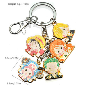 Set de 3 Llaveros de Figuras de Dibujos Animados Estilo Q, Luffy, Nami, Zoro, de Aleación Metálica, Colgante para Bolsa, Coche, Anime, Venta al por Mayor - Product Image 5