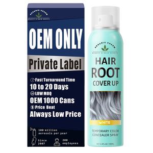 Private Label White Hair <span class=keywords><strong>Spray</strong></span> Color 1 día Lavable Temporal Hair Color <span class=keywords><strong>Spray</strong></span>, Silver - Product Image 1