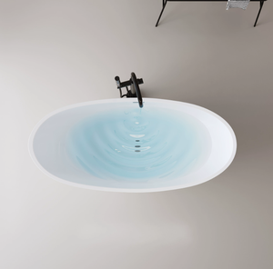 Modern Lüks Beyaz Akrilik Ayaklı Küvet Otel Banyosu Jakuzili Küvet, Gider ve Musluk Dahil - Product Image 5