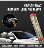 Film de protection de pare-brise en TPU PPF haute définition 6,5 mil - Super hydrophobe, anti-explosion (anti-salissure, sans vertiges)