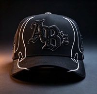 Topi Oem Custom Rhinestone Original Gorra Hats Koleksi Ulang Tahun Hitam 5-Panel Baseball Caps Hats Box