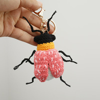 Porte-clés amigurumi en crochet, adorable coléoptère fait main, pendentif tricoté, animal kawaii, insecte, breloque pour sac à main, accessoires