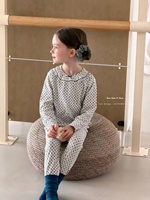 Ensemble de détente extensible pour garçons et filles, 95,5 % coton, 4,5 % élasthanne, décontracté, automne-hiver, manches longues, vêtements d'intérieur, en stock