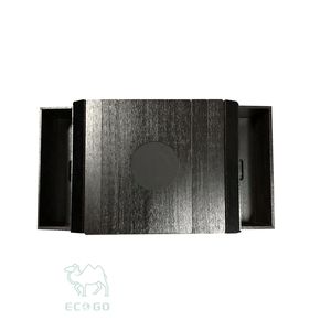 Table d'appoint pliable moderne en bambou laqué noir pour canapé, design antidérapant pour collations et boissons - Product Image 4