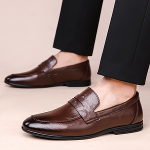 Mocassins en cuir noir pour hommes, respirants, souples, décontractés, formels, pour jeunes de 18 à 40 ans - Product Image 4