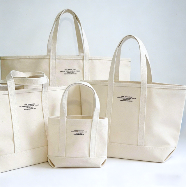 Custom Print Logo Everyday Simplicity Thick Canvas Tote Large Capacity Reusable Waterproof Shopping Shoulder Bags with Pocket