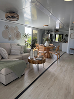 Maison conteneur en acier modulaire préfabriquée pliable au design moderne, 2-3 chambres, maison mobile, bureau extensible, bâtiment scolaire, gymnase