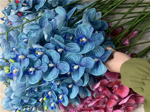 Bunga Anggrek Moth Dekoratif Sentuhan Nyata 3D <span class=keywords><strong>Phalaenopsis</strong></span> 9 Kepala Bunga Anggrek Lateks untuk Dekorasi Pernikahan dan Rumah - Product Image 5