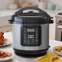 Cuisinière à riz électrique multifonction 6L avec cuve intérieure en aluminium, boîtier en acier inoxydable