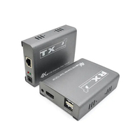 Xput 4K TCP IP HDMI KVM Extender sur câble CAT5e CAT6, prend en charge le clavier et la souris USB, télécommande IR bidirectionnelle, audio et vidéo sans perte
