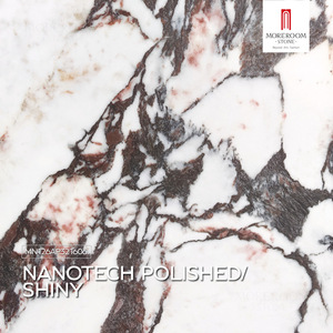 Lastra in <span class=keywords><strong>Pietra</strong></span> Sinterizzata Calacatta Viola Lucida <span class=keywords><strong>di</strong></span> Lusso, Viola, <span class=keywords><strong>per</strong></span> Pareti e Pavimenti, Uso Esterno e Interno (Sala da Pranzo e Soggiorno) - Product Image 2