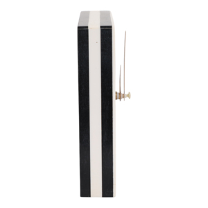Orologio da Tavolo Quadrato in Resina, Design Geometrico Bianco e Nero, Piccolo Orologio da Scrivania per Casa, Ufficio e Studio - Product Image 3