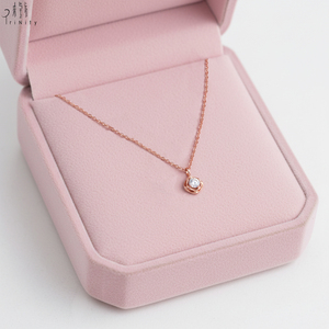 Collar con Colgante de Diamante Natural en Forma de Rosa, Oro Rosa Sólido de 18K, el Más Popular, Regalo para el Día de San Valentín - Product Image 2