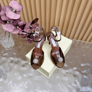 Zapatos de Tacón Alto Jimmy de Alta Calidad con Punta Descubierta, Decoración de Bola de Diamantes, Costuras Precisas, Modernos y Elegantes - Product Image 4