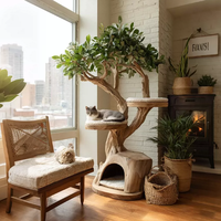 Nouveau design 2026 : Arbre à chat moderne de luxe en bois, tout-en-un, multi-niveaux, gain de place, pour la maison et les petits appartements