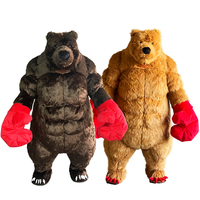Costume gonflable d'ours boxeur, mascotte de parade, personnage adulte, cosplay animal, anniversaire, fête d'Halloween, événement, ensemble en peluche
