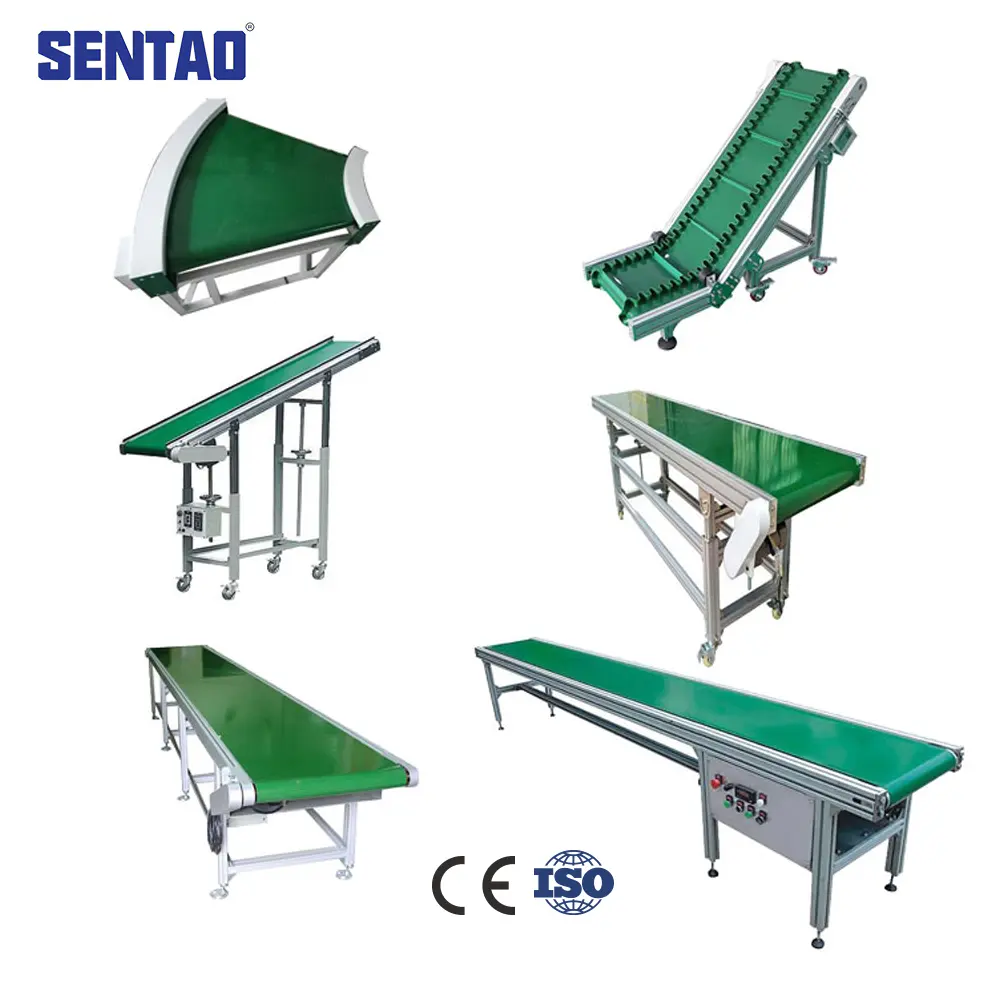 Machinery Industrial systems assembly line stainless steel PVC flat belt conveyor