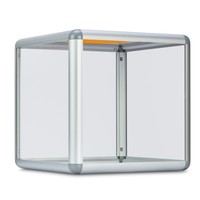 Boîte de vote en acrylique transparente avec cadre en aluminium robuste, boîte de dons pour tirage au sort et élections