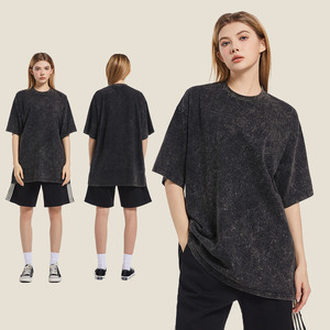 <span class=keywords><strong>Abbigliamento</strong></span> da <span class=keywords><strong>donna</strong></span> pesante da <span class=keywords><strong>donna</strong></span> con stampa Vintage <span class=keywords><strong>Oversize</strong></span> a manica corta in cotone pesante - Product Image 1