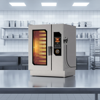 Horno Combinado Eléctrico con Vaporera, 10 Bandejas, Grado Comercial, Equipo Profesional para Hornear, Serie Figo, 18KW de Potencia